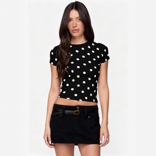 T-shirt Rétro à Pois