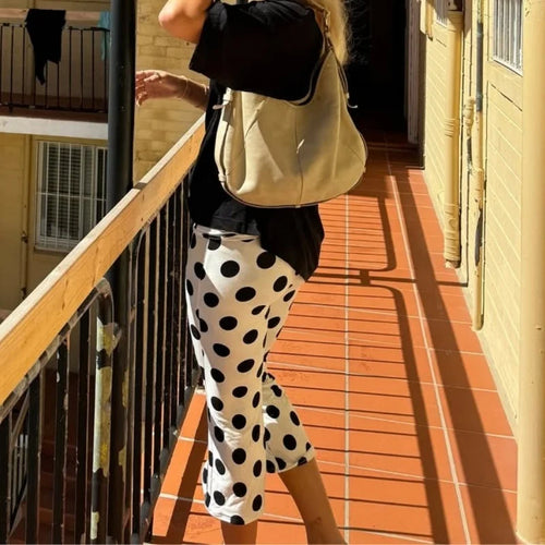 Pantalon Capri Rétro à Pois