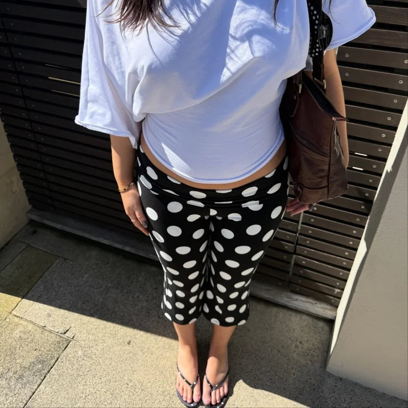 Pantalon Capri Rétro à Pois