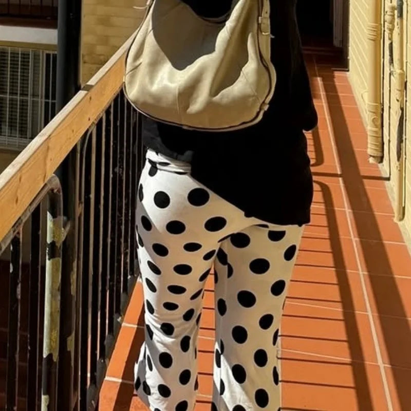Pantalon Capri Rétro à Pois