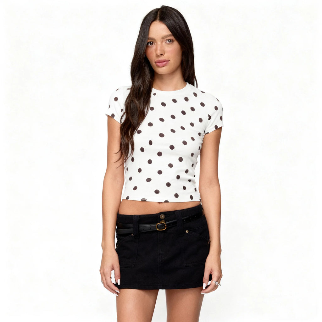 T-shirt Rétro à Pois