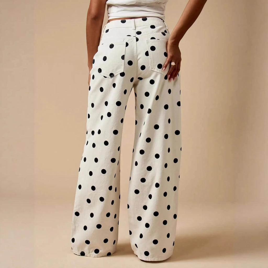Jean Large à Pois Rétro